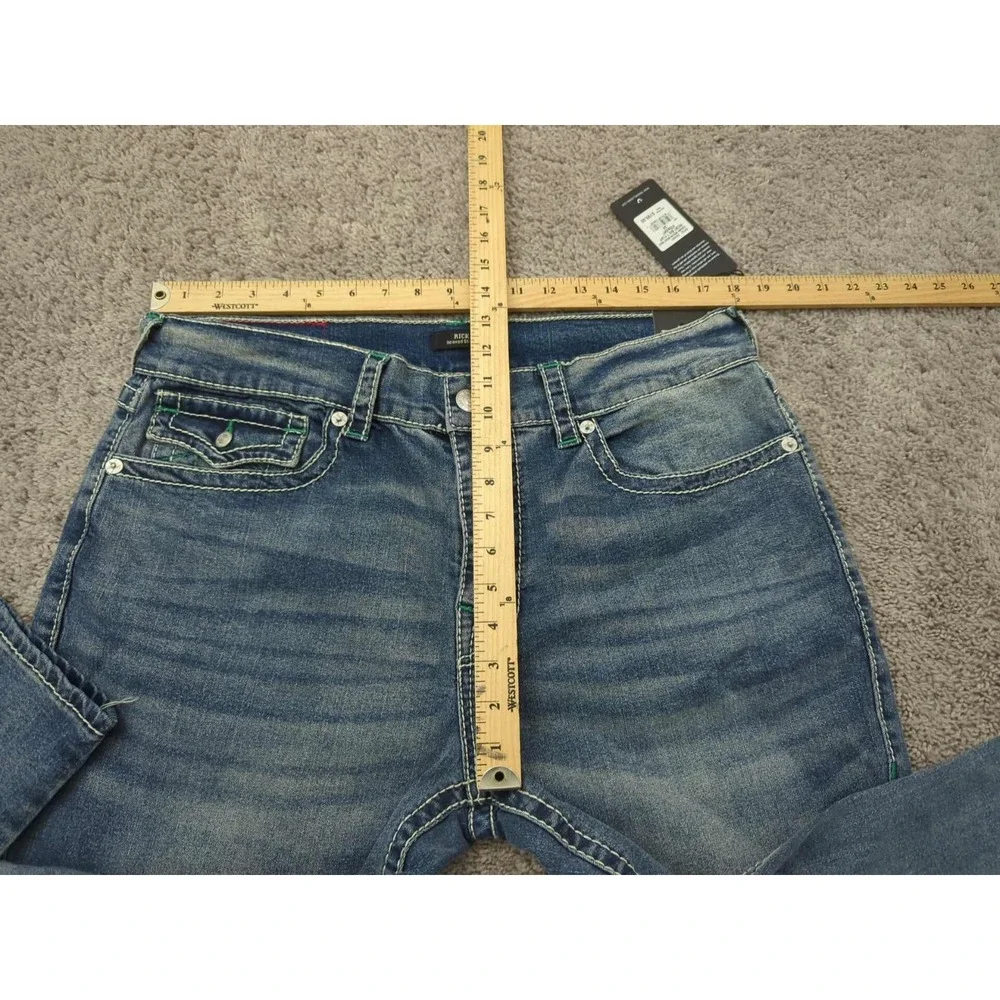 True Religion Jeans Mens 36 Faded Denim Ricky Relaxed Straight Medium Muggy Wash